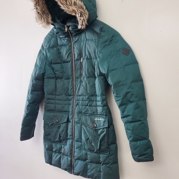 Eddie Bauer Women Coat Puffer Parka Green Size XS - Picture 4 of 16